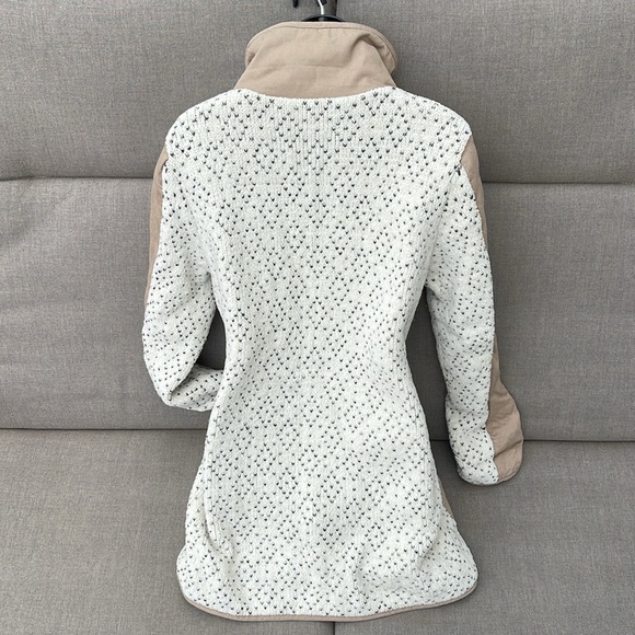 Anthropologie Quilted Jacket in Cream and Tan - Picture 3 of 12